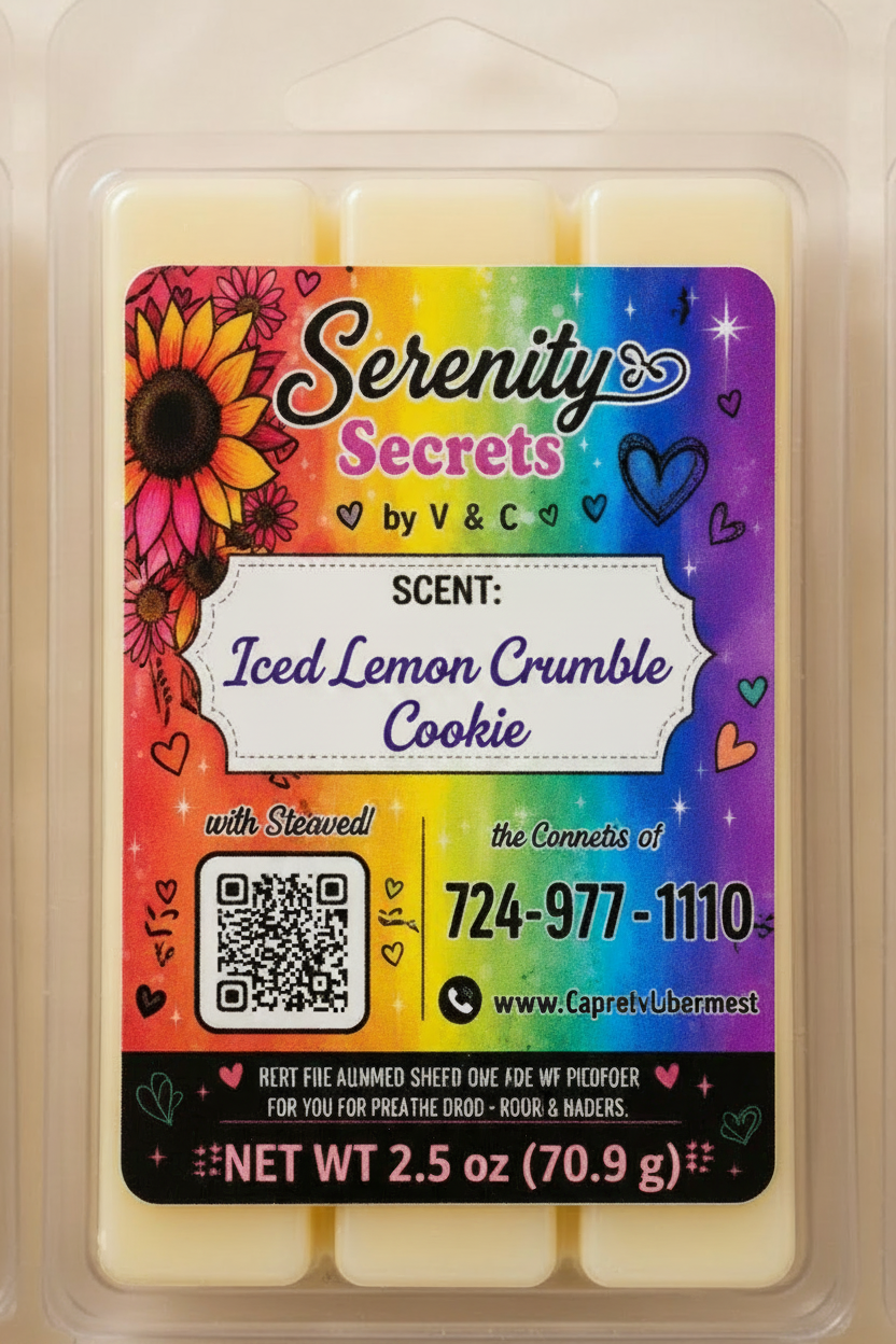Iced Lemon Crumble Cookie Wax Melt - Serenity Secrets by V & C