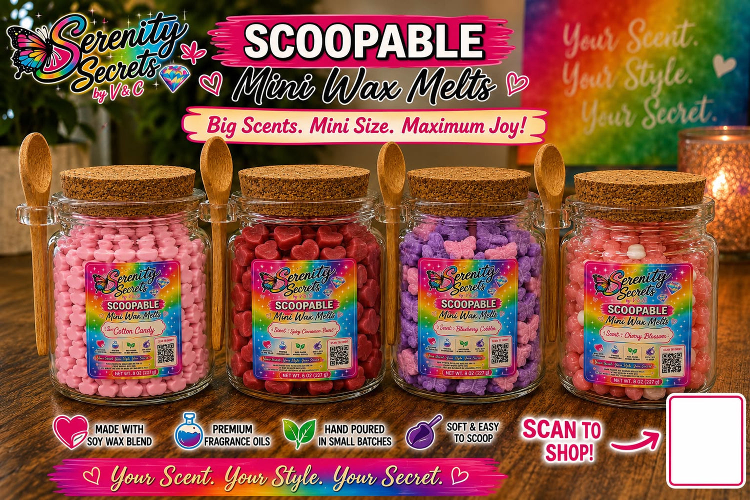 Mini Scoopable Wax Melts - Serenity Secrets by V & C