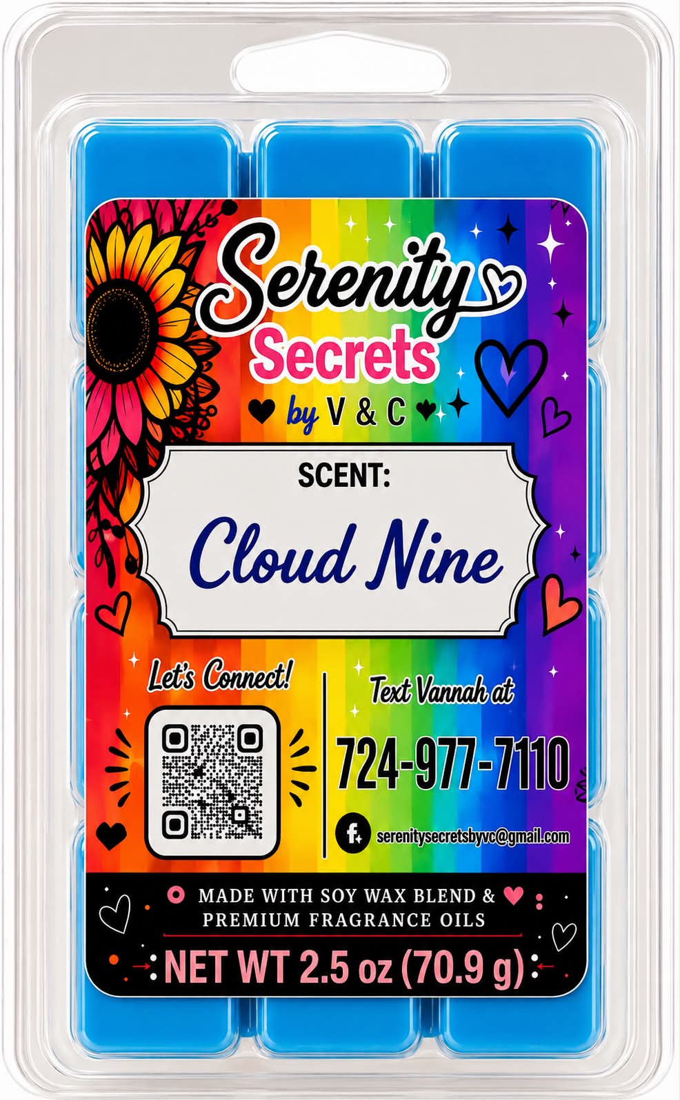 Cloud Nine Wax Melt - Serenity Secrets by V & C