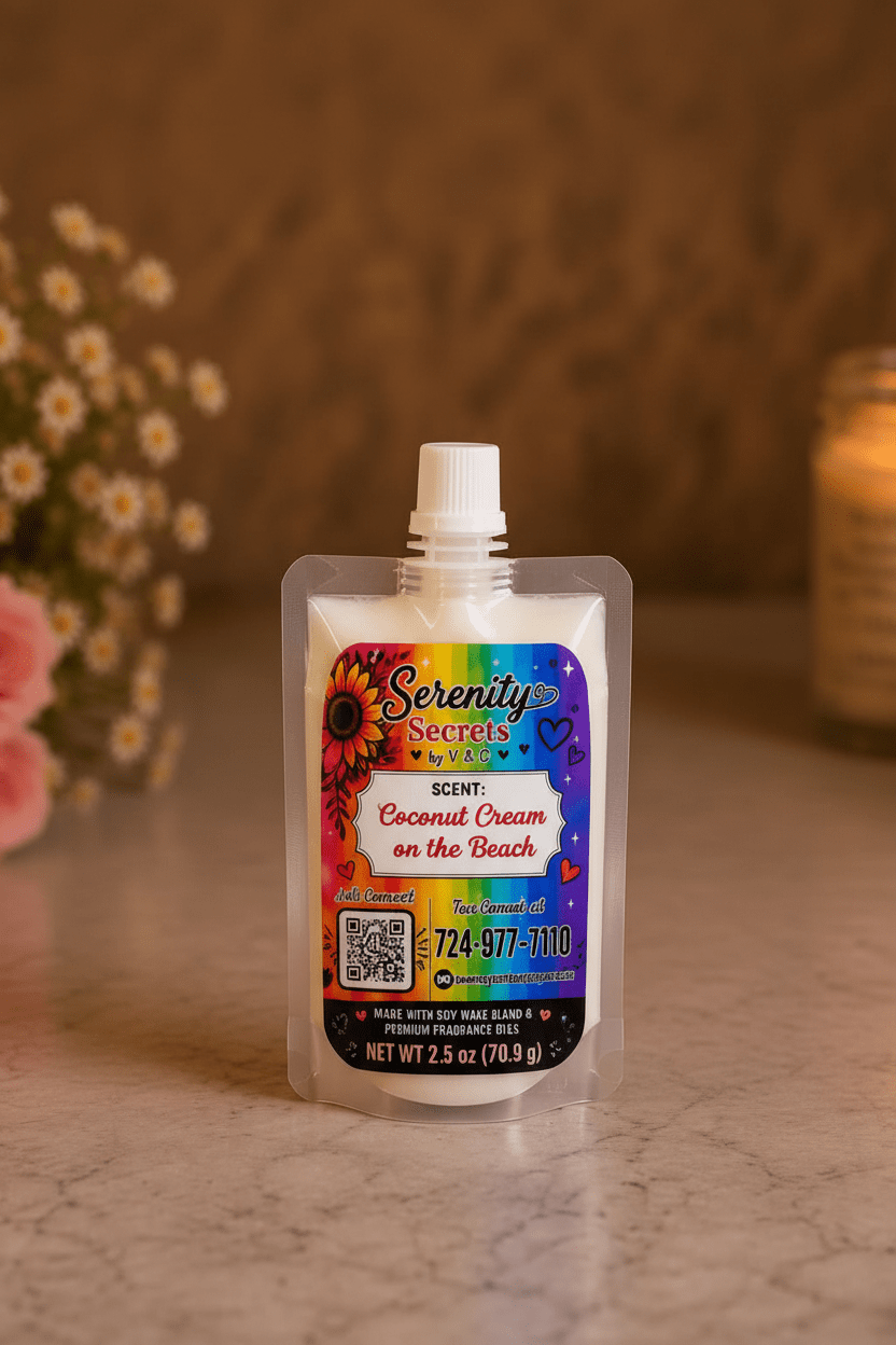 Coconut Cream on the Beach Squeeze Wax - Serenity Secrets by V & C