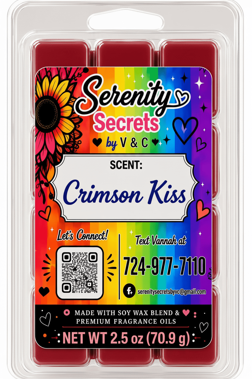 Crimson Kiss Wax Melt - Serenity Secrets by V & C