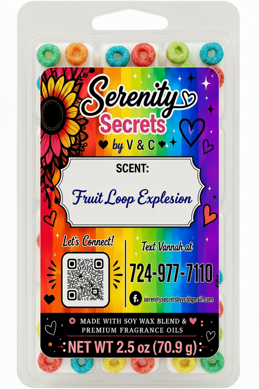 Fruit Loop Explosion Wax Melt - White with Fruit Loops
