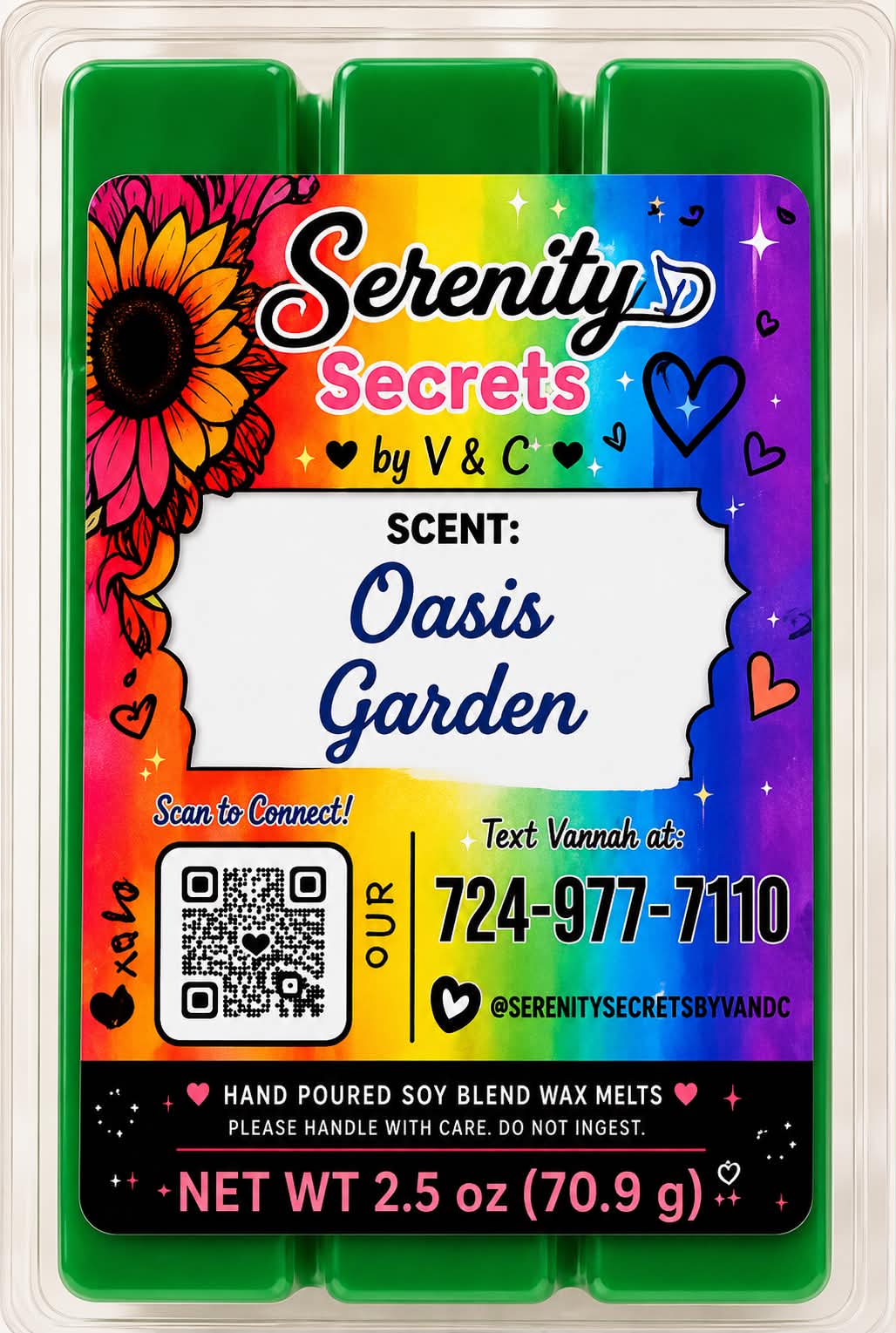 Oasis Garden Wax Melt - Serenity Secrets by V & C