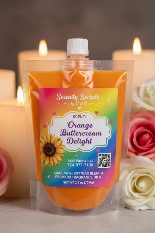 Orange Buttercream Delight Squeeze Wax - Serenity Secrets by V & C