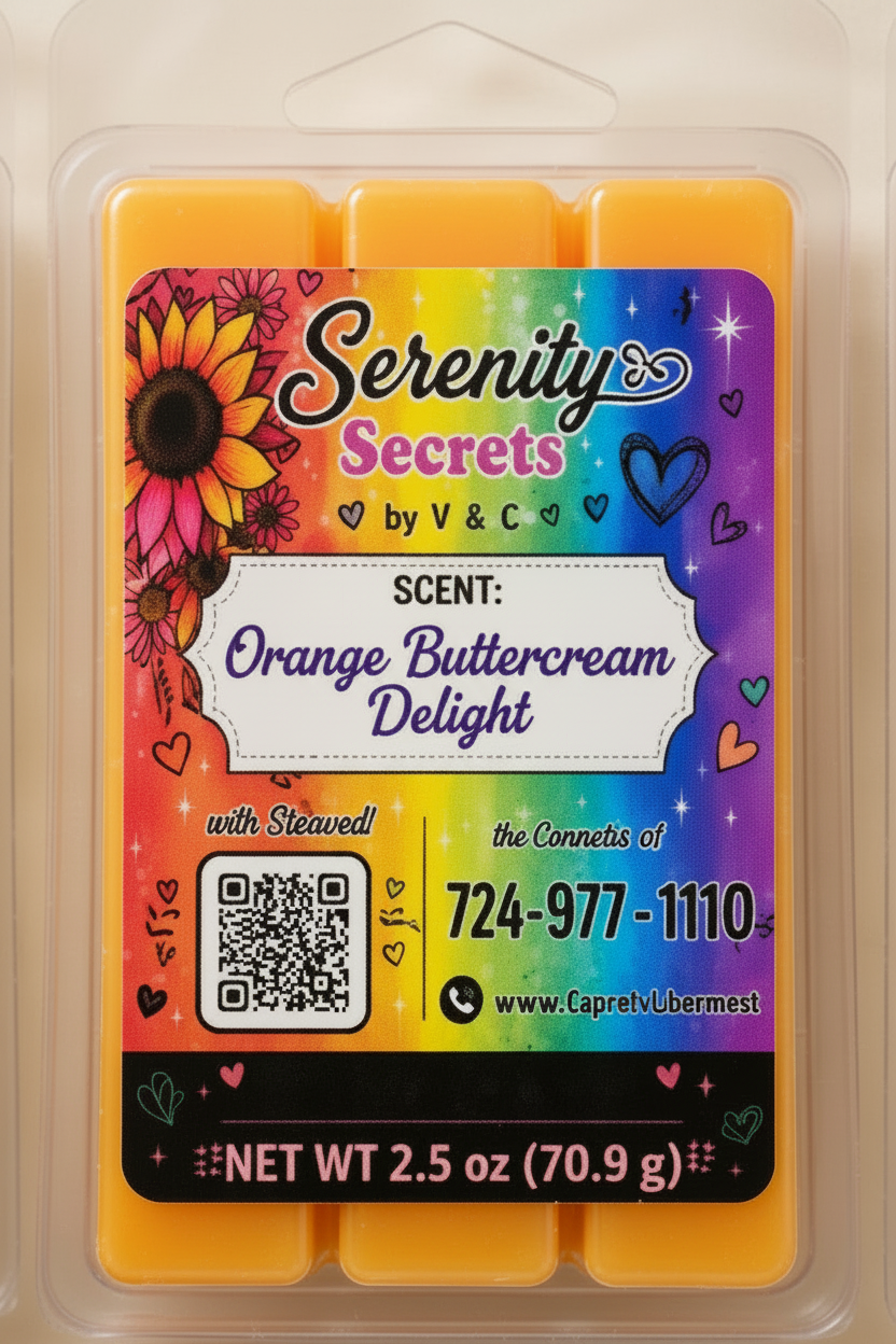 Orange Buttercream Delight Wax Melt - Serenity Secrets by V & C
