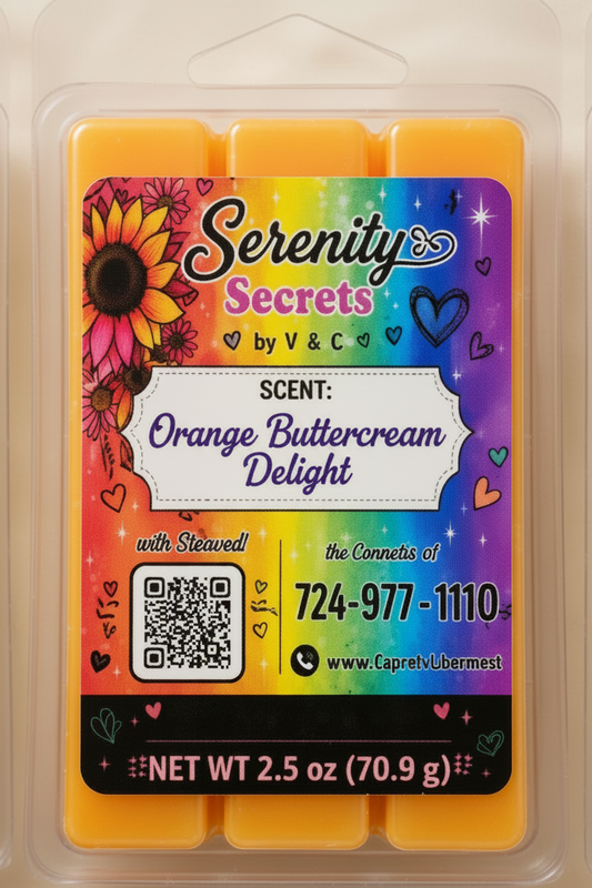 Orange Buttercream Delight Wax Melt - Serenity Secrets by V & C
